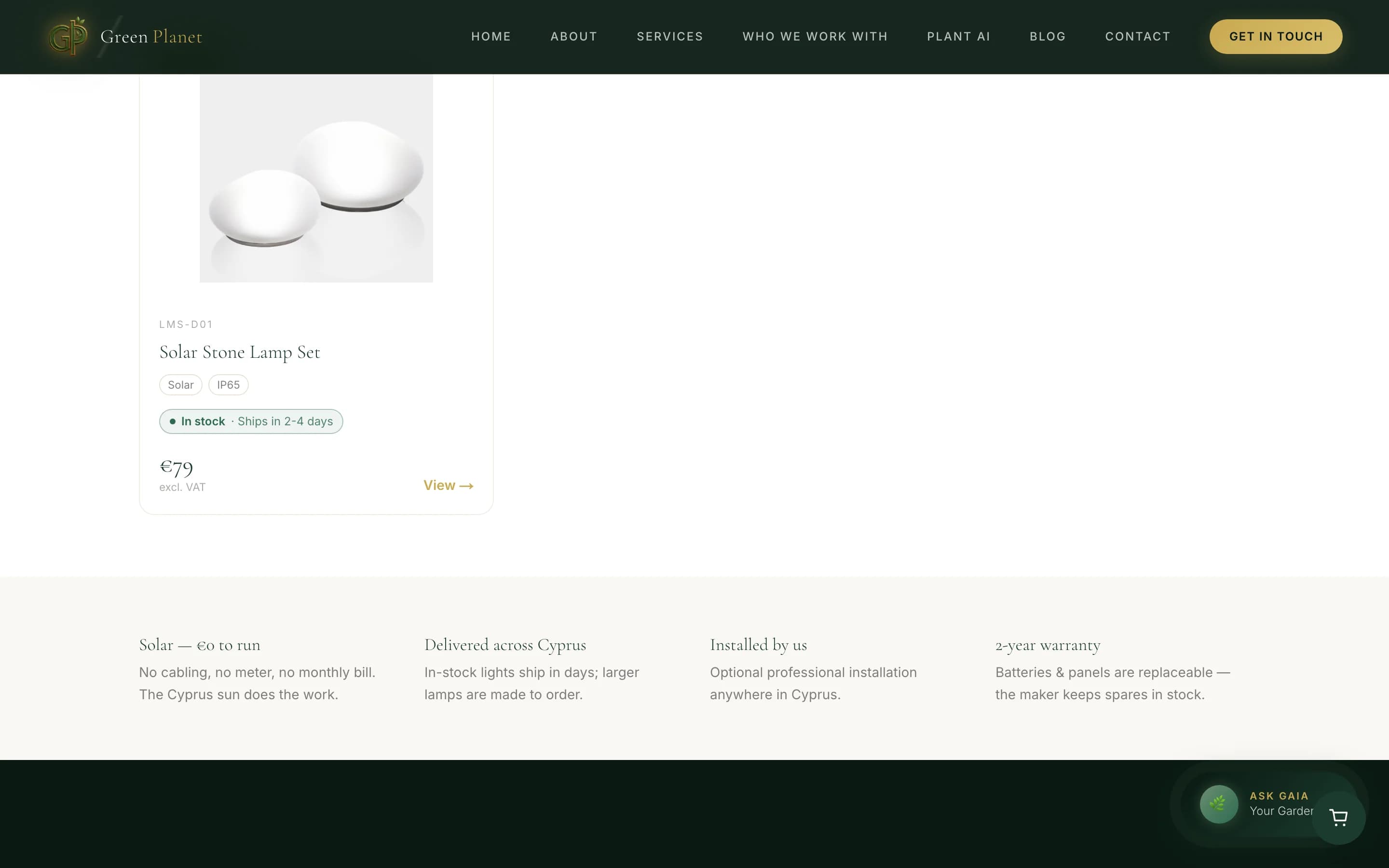 Green Planet Shop — Solar lights for the finished garden